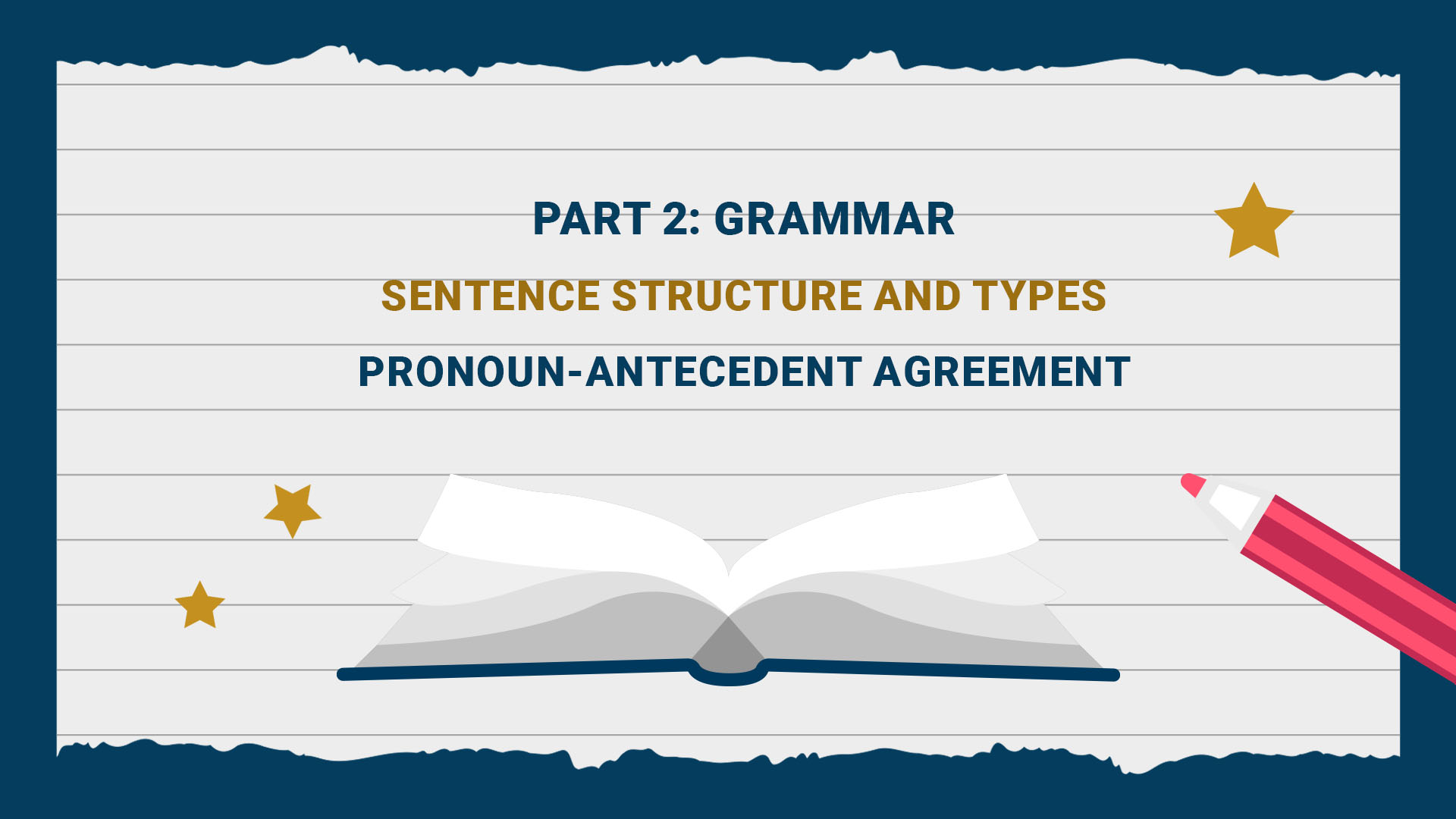 Part 2: Grammar - Sentence Structure & Types - Pronoun - Antecedent Agreement